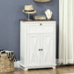 Farmhouse Sideboard Storage Cabinet with Drawer - White