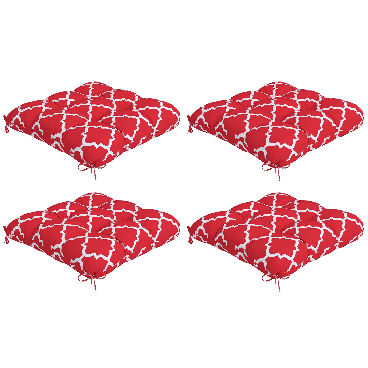 4-Piece Seat Cushion Pillows Replacement, Patio Chair Cushions Set with Ties for Indoor Outdoor