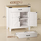 Farmhouse Sideboard Buffet Cabinet with Drawer - White