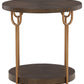 Brazburn - Dark Brown / Gold Finish - Round End Table