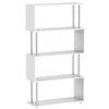 5-Tier S-Shaped Geometric Bookcase - White