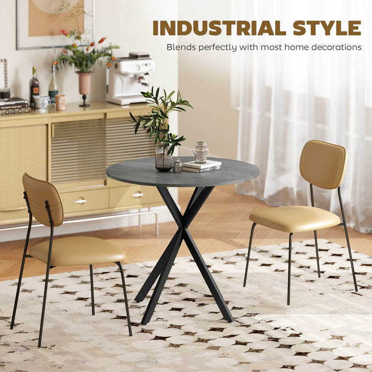 31.5" Round Industrial Dining Table