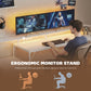 76" Gaming Desk, Reversible Computer Table with RGB Lights, USB Ports, Monitor Stand and 2 Fabric Drawers, White