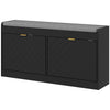 Upholstered Shoe Storage Bench with 2 Drawers