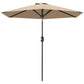 Patio Sun Umbrella, Outdoor Parasol with 6 Ribs, Coffee