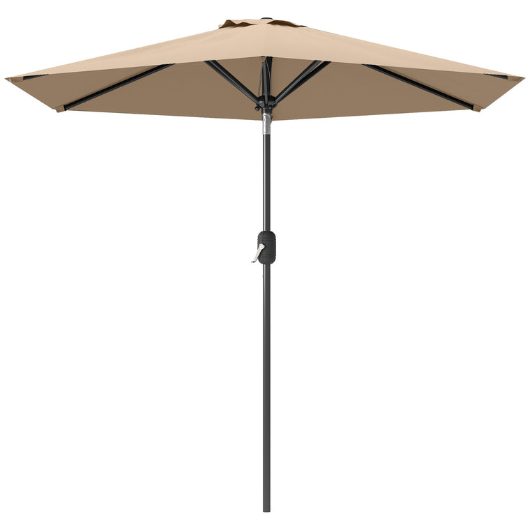 Coffee Patio Sun Umbrella with 6 Ribs