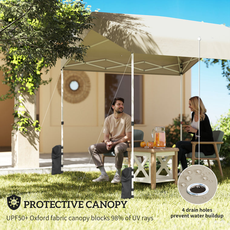 8' x 8' Beige A-Frame Pop-Up Canopy Tent