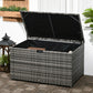 113 Gallon Outdoor Storage Box, Rattan Deck Box for Indoor, Patio Furniture Cushions, Grey