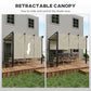 Metal Pergola, Outdoor Pergola with Retractable Canopy, for Garden, Patio, Backyard, Deck