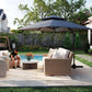 10' x 10' Cantilever Patio Umbrella, Double Top Square Offset Umbrella with 360° Rotation, Light Grey