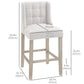 Modern Counter Bar Stools Tufted Upholstered Counter Chairs Set of 2 for Kitchen, Beige