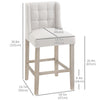 Tufted Counter Bar Stools Set of 2 - Beige
