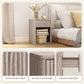 Nightstand with Drawer and Open Shelf, Modern Bedside Table Set of 2 for Bedroom Living Room, Grey