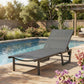 Lounge Chair Outdoor, 63 cm Wide Chaise Lounge Tanning Chair, 4-Position Outdoor Tanning Lounger, Dark Grey