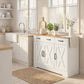 Sideboard Buffet Cabinet, 43" Farmhouse Kitchen Cabinet with 3 Barn Doors, 2 Drawers, 2 Adjustable Shelves, White