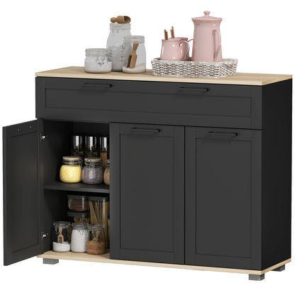 40" Sideboard Buffet Cabinet with 3 Doors - Black