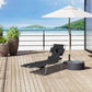 Folding Outdoor Lounge Chair, 5-Level Tanning Chair with Face Hole, Side Pocket, Carry Strap for Beach Pool, Beige - Black