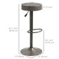 Modern Adjustable Bar Stools Set of 2, Swivel Barstool with Footrest, PU Leather Round Top for Kitchen, Dark Grey