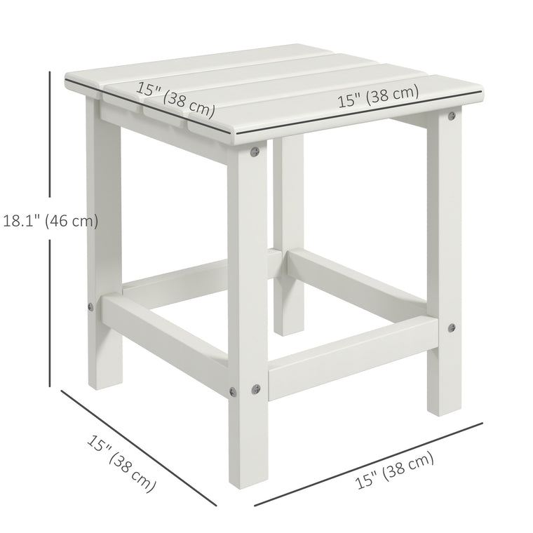 15" Square Weather-Resistant HDPE Side Table