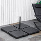 Set of 4 Parasol Base Stand Weights for Banana Hanging Cantilever Umbrella, Can Be Filled with Sand or Water, Black