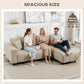 Sectional Couch with Integrated Seat, 3 Seater L-Shaped Sofa with Changeable Chaise, Spring Cushion, 2 Pillows, Beige