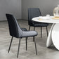Upholstered Kitchen Chairs, Modern Dining Chairs Set of 2 with Diamond Tufting and Steel Legs for Dining Room, Black