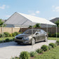 10' x 20' Carport Heavy Duty Galvanized Car Canopy with Included Anchor Kit, 3 Reinforced Steel Cables, White