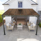 11' x 10' Outdoor Pergola, Wall Mounted Hardtop Lean-to Gazebo with Polycarbonate Roof and Metal-Aluminium Frame