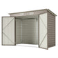 8 x 4FT Galvanized Garden Storage Shed, Metal Outdoor Shed with Double Doors and 2 Vents, Light Grey