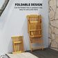 Folding Patio Lounge Chair with Padded Cushion, Acacia Wood Patio Lounger Recliner with Footrest for Garden, White
