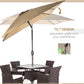 6.5x10ft Patio Umbrella, Rectangle Market Umbrella with Aluminum Frame and Crank Handle, Garden Parasol Outdoor Sunshade Canopy, Tan