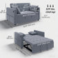3-in-1 Convertible Sofa Bed, Pull-Out Sleeper Sofa with USB Charging, Adjustable Backrest and Side Pockets, Dark Grey