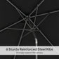 6.4 x 9.7ft Rectangle Aluminum Tilt Patio Umbrella, Garden Market Parasol, Outdoor Sunshade Canopy with Crank, Black