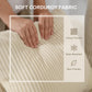 Corduroy Couch, 3 Seater Sofa, Modern Upholstered Couch with Curved Armrests and 8 Removable Pillows, Beige