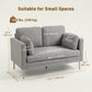 Loveseat Sofa, 55" Small Sofa Couch with 2 Pillows, Metal Legs for Living Room, Bedroom, Apartment, Grey