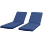 2-Piece Back and Seat Cushion Pillows Replacement, Patio Chair Cushions Set with Ties for Indoor Outdoor, Blue