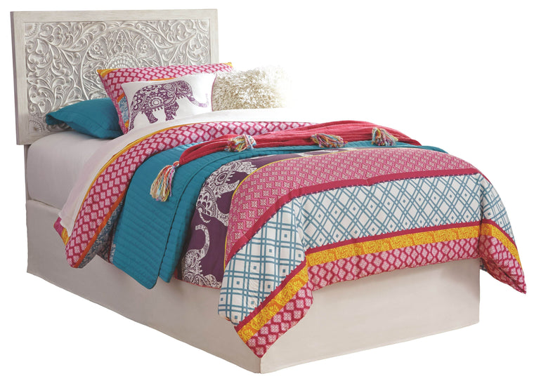 Paxberry - Whitewash - Twin Panel Headboard with Bolt on Bed Frame - Forward Furniture