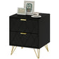 Accent Nightstand with 2 Drawers - Black