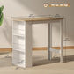 Bar Table Counter Height Dining Table with 3 Storage Shelves for Kitchen, Dining Room, Living Room, White