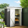 Outdoor Storage Shed, Steel Lean-to Shed with Adjustable Shelf, Lock, Gloves, 5'x3'x6', Grey