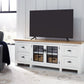 Ashbryn - White / Natural - Extra Large TV Stand