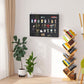 5-Tier Display Cabinet, Shot Glass Display Case, Glass Curio Cabinet with 2 Glass Doors and 4 Adjustable Shelves, Black