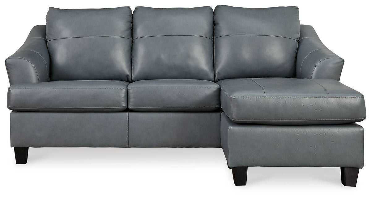 Genoa - Steel - Sofa Chaise - Leather Match - Forward Furniture