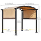 10' x 8' Outdoor Retractable Canopy Pergola Steel Frame Patio Pergola Shelter Sun Shade with Arc Roof, Beige
