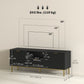TV Console with RGB LED Lights and Soft-Close Doors - Black