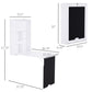 Wall Mounted Table Fold Out Convertible Desk, Multi-Functional Space Saving Computer Desk with Writing Floating Board for Students, White and Black