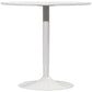 Round Dining Table for 2 with Steel Base - White