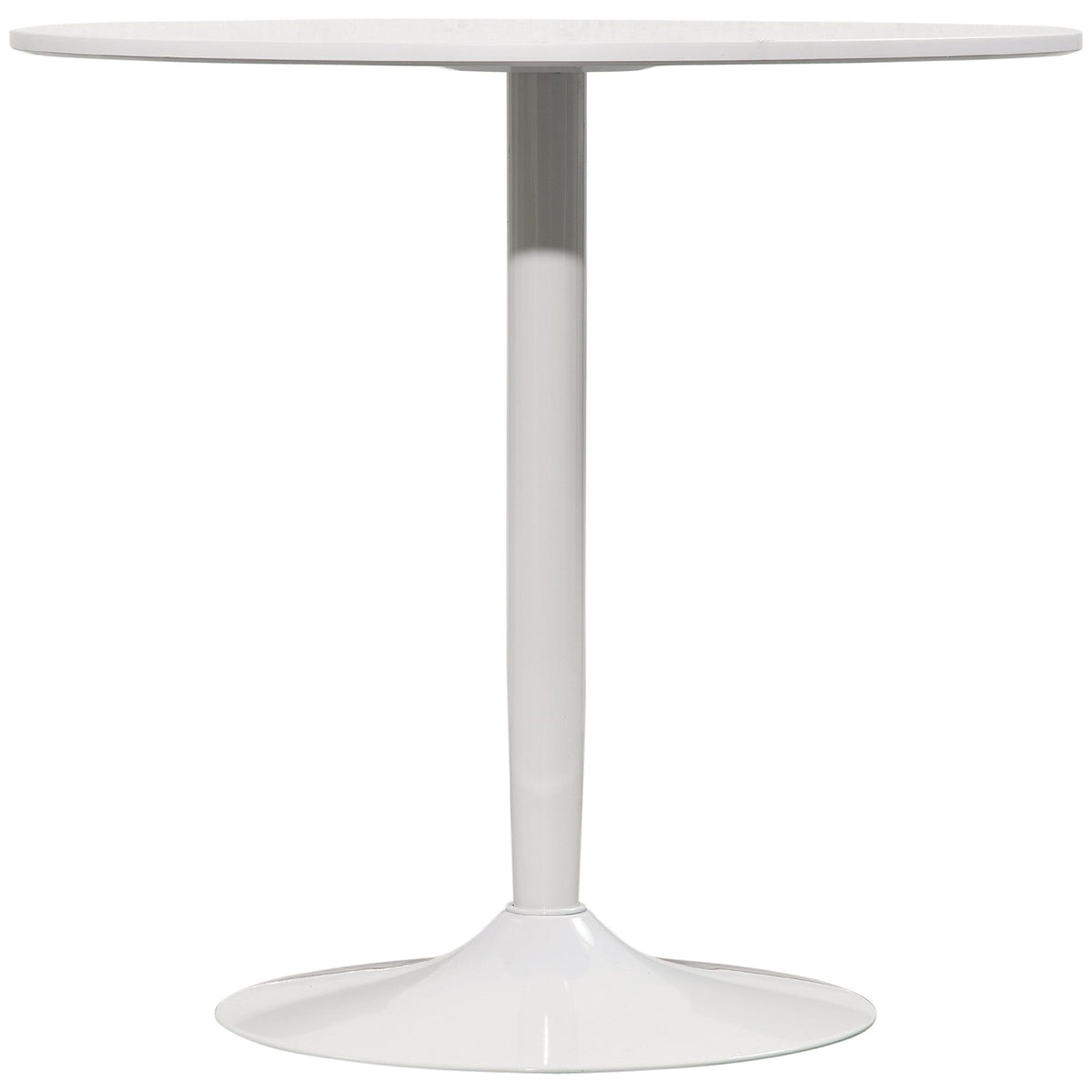 Round Dining Table for 2 with Steel Base - White
