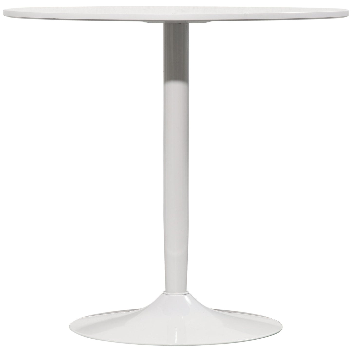 Round Dining Table for 2 with Steel Base - White