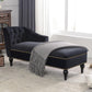 Elegant Chaise Lounge with Button-Tufted Design and Nailhead Trim, Right-Arm Facing Chaise for Living Room, 58" L x 26.5" W x 28.5" H, Black